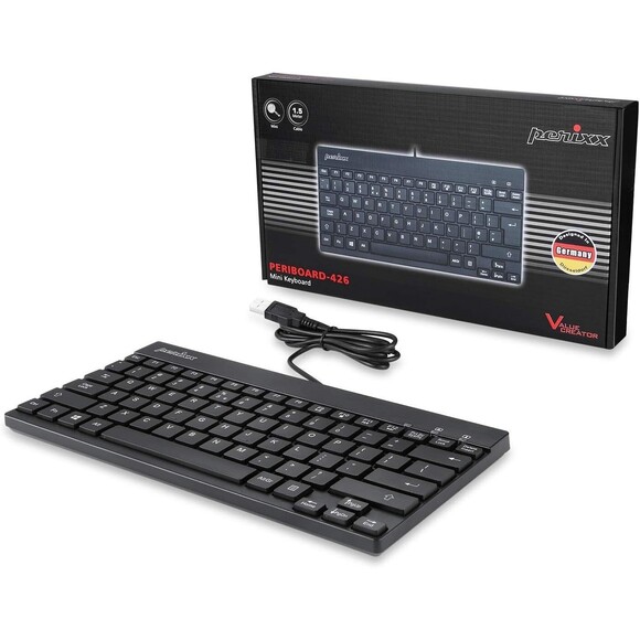 Perixx PERIBOARD-426 Wired Mini Low Profile Keyboard (Wired USB) NOB - Picture 1 of 16